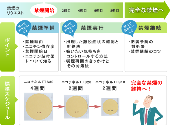 ニコチンパッチ　ニコチネルTTS禁煙プログラムについて